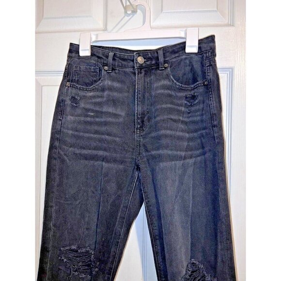 AMERICAN EAGLE Highest Rise 90s Boyfriend Straight Leg Distressed Jeans … - Picture 3 of 16
